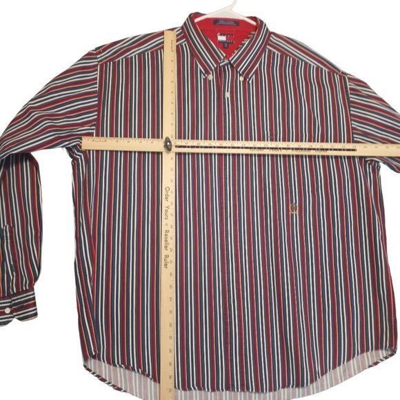 Tommy Hilfiger Vintage 1990's  Men's XXL Striped Button Down Long Sleeve Shirt - Picture 12 of 13